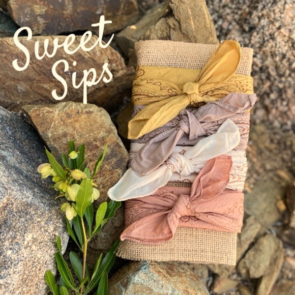 My. Daughter's Closet Accessories - BANDANA Set Hand Dyed Sun Bleached "Sweet Sips" (Set of 4) ⭐️NWT